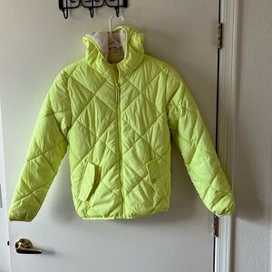 Cat & Jack Girls Puffer Jacket Size L GUC Bright yellow